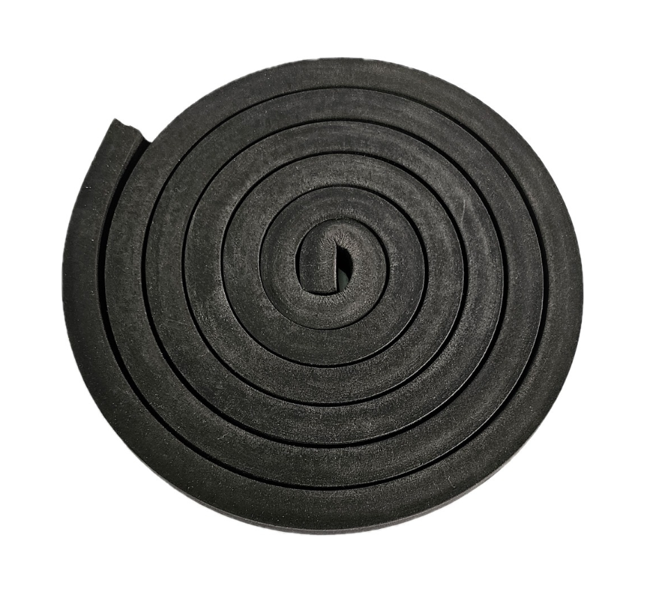 Goma de repuesto circular para cabezal de termoselladora industrial, color negro.