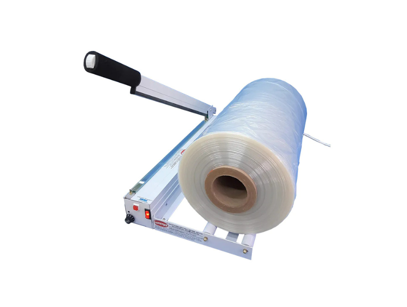 Empack Lineal 500 con film termocontraíble para sellado de productos.