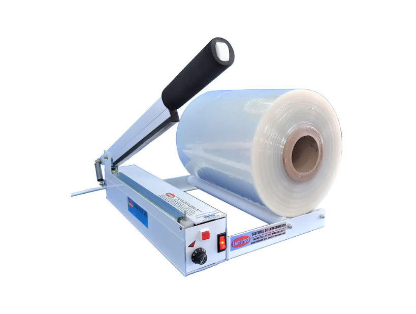 Empack Lineal 300 con film para sellado de bolsas de polietileno y polipropileno.