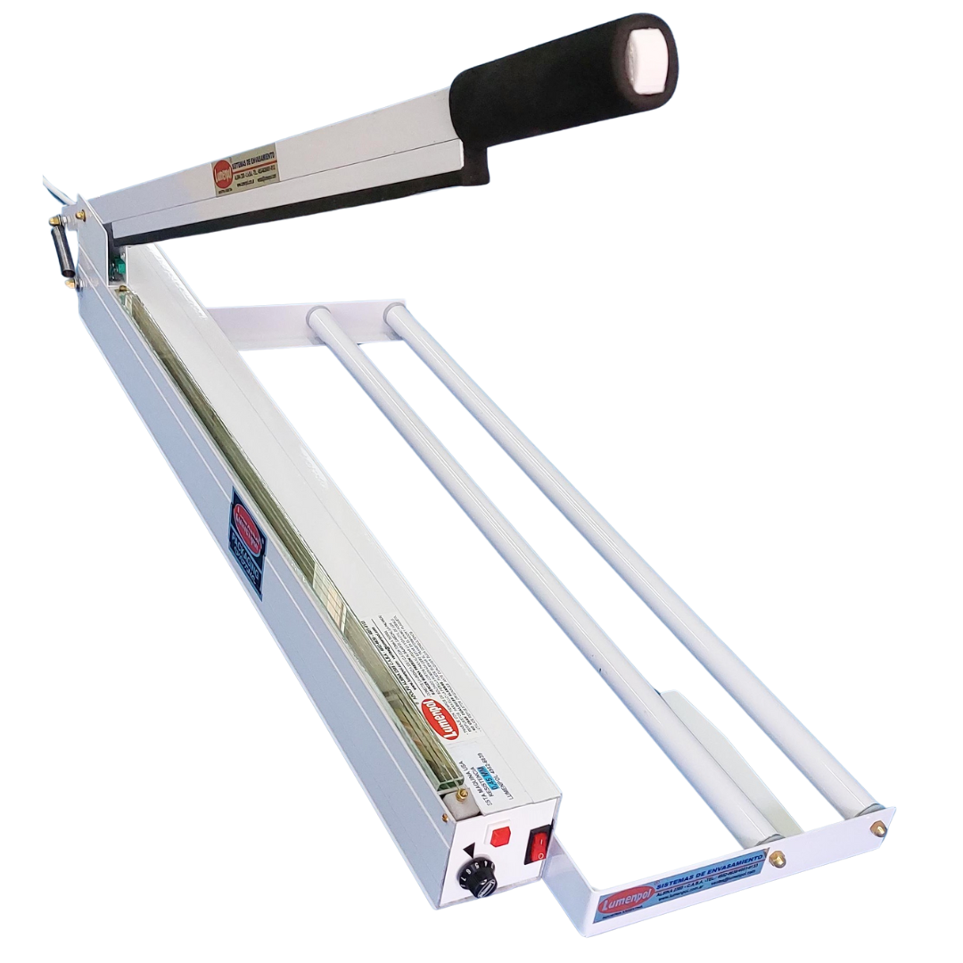 Selladora tipo guillotina Empack Lineal 650 para bolsas de polietileno y polipropileno.